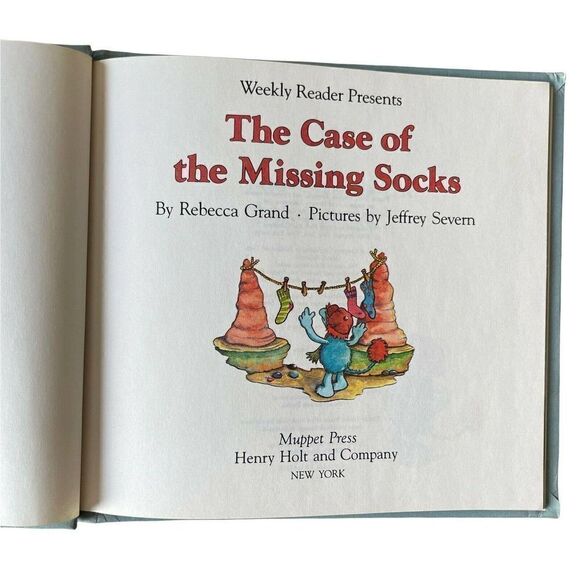 Fraggle Rock Book Hard Cover Childrens Vintage 80s Case Of The Missing Socks - Picture 4 of 6